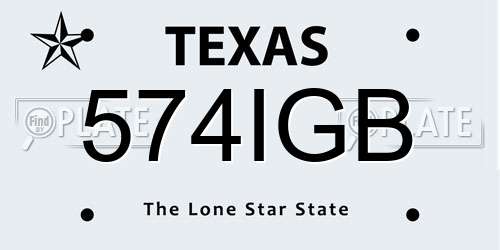 574IGB Texas License Plate