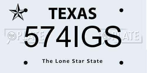 574IGS Texas License Plate