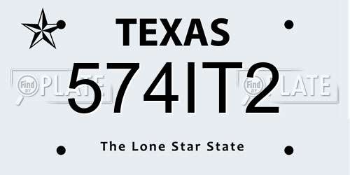 574IT2 Texas License Plate