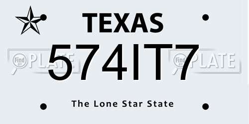 574IT7 Texas License Plate