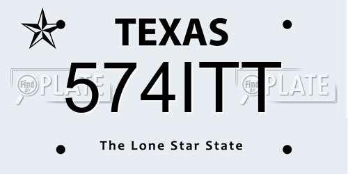 574ITT Texas License Plate
