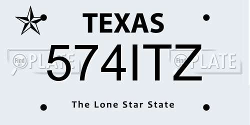 574ITZ Texas License Plate