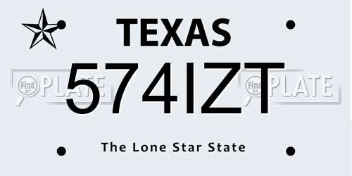 574IZT Texas License Plate