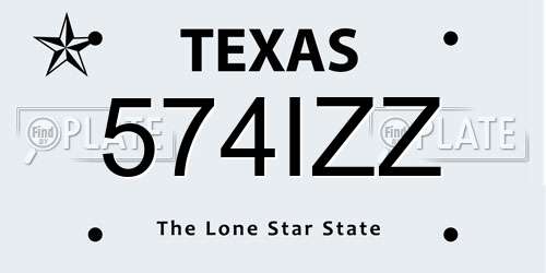 574IZZ Texas License Plate