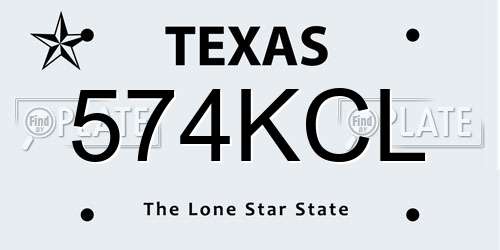 574KCL Texas License Plate
