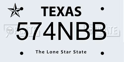 574NBB Texas License Plate