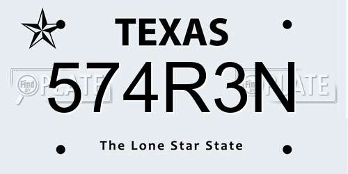 574R3N Texas License Plate