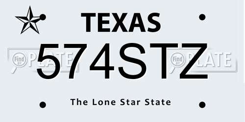 574STZ Texas License Plate