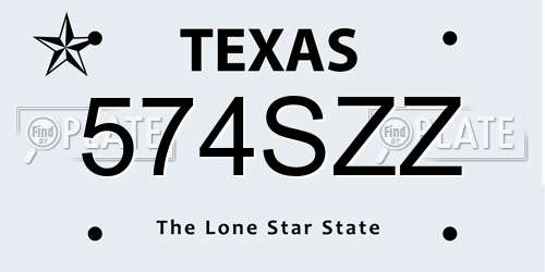 574SZZ Texas License Plate