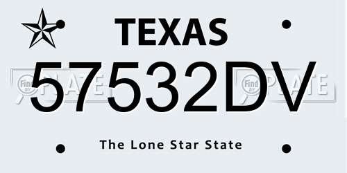 57532DV Texas License Plate