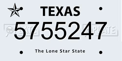 5755247 Texas License Plate
