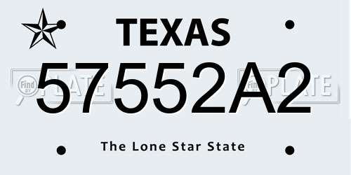 57552A2 Texas License Plate