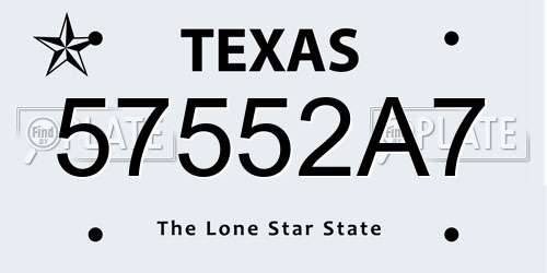 57552A7 Texas License Plate