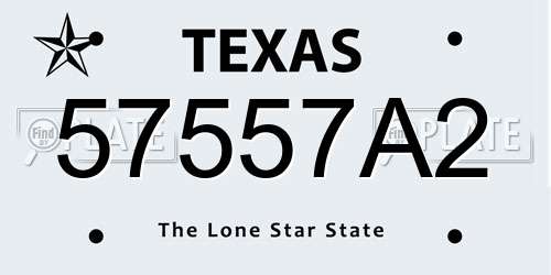 57557A2 Texas License Plate