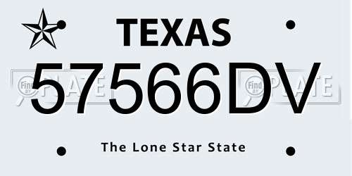 57566DV Texas License Plate