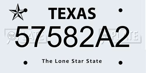 57582A2 Texas License Plate
