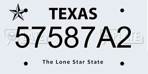 57587A2 Texas License Plate