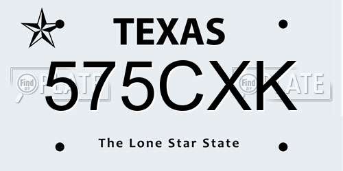 575CXK Texas License Plate