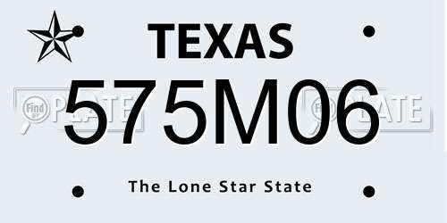 575M06 Texas License Plate