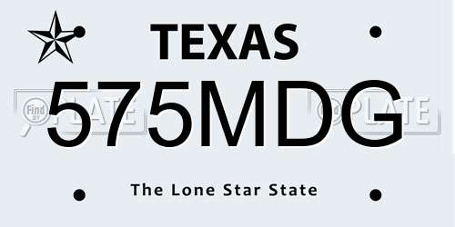 575MDG Texas License Plate