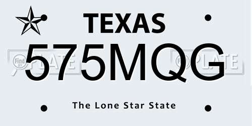575MQG Texas License Plate