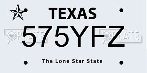 575YFZ Texas License Plate