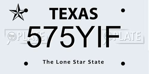 575YIF Texas License Plate