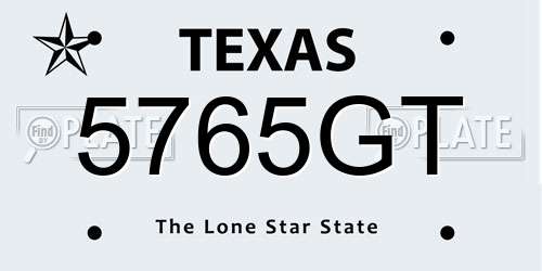 5765GT Texas License Plate