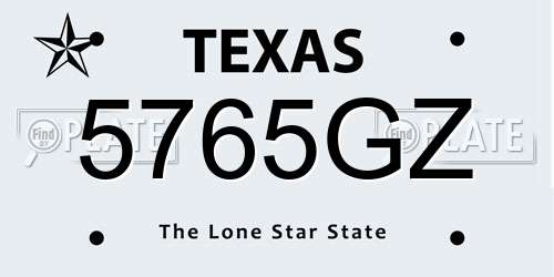 5765GZ Texas License Plate