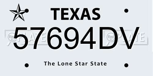 57694DV Texas License Plate