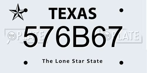 576B67 Texas License Plate