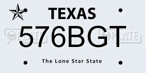 576BGT Texas License Plate
