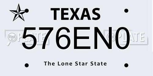 576EN0 Texas License Plate