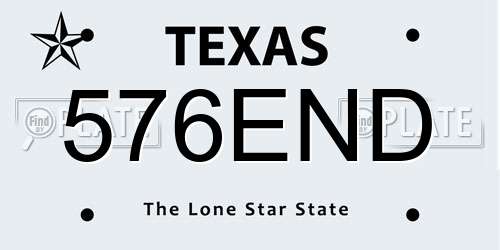 576END Texas License Plate
