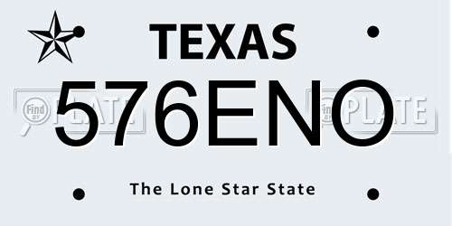 576ENO Texas License Plate