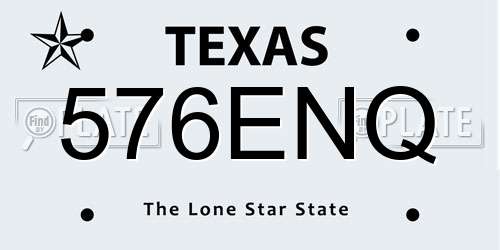 576ENQ Texas License Plate