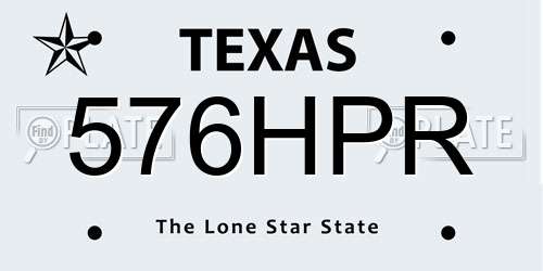 576HPR Texas License Plate