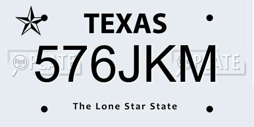 576JKM Texas License Plate