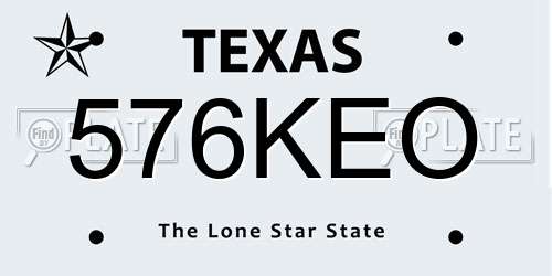 576KEO Texas License Plate