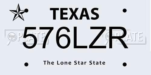 576LZR Texas License Plate