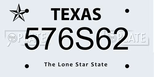 576S62 Texas License Plate