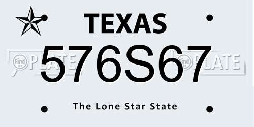 576S67 Texas License Plate