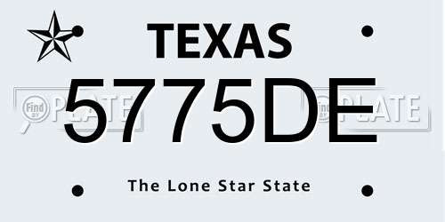 5775DE Texas License Plate