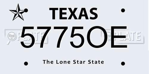 5775OE Texas License Plate