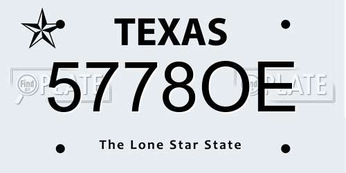 5778OE Texas License Plate