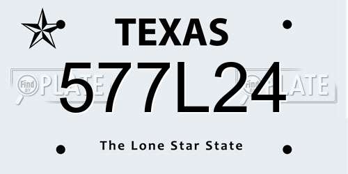 577L24 Texas License Plate