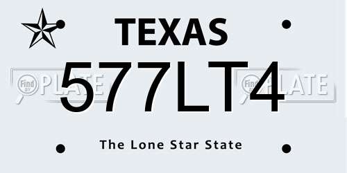 577LT4 Texas License Plate
