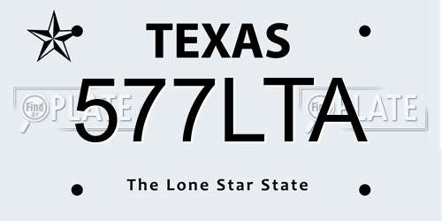 577LTA Texas License Plate