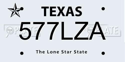 577LZA Texas License Plate