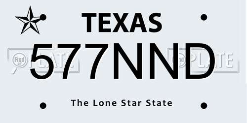 577NND Texas License Plate